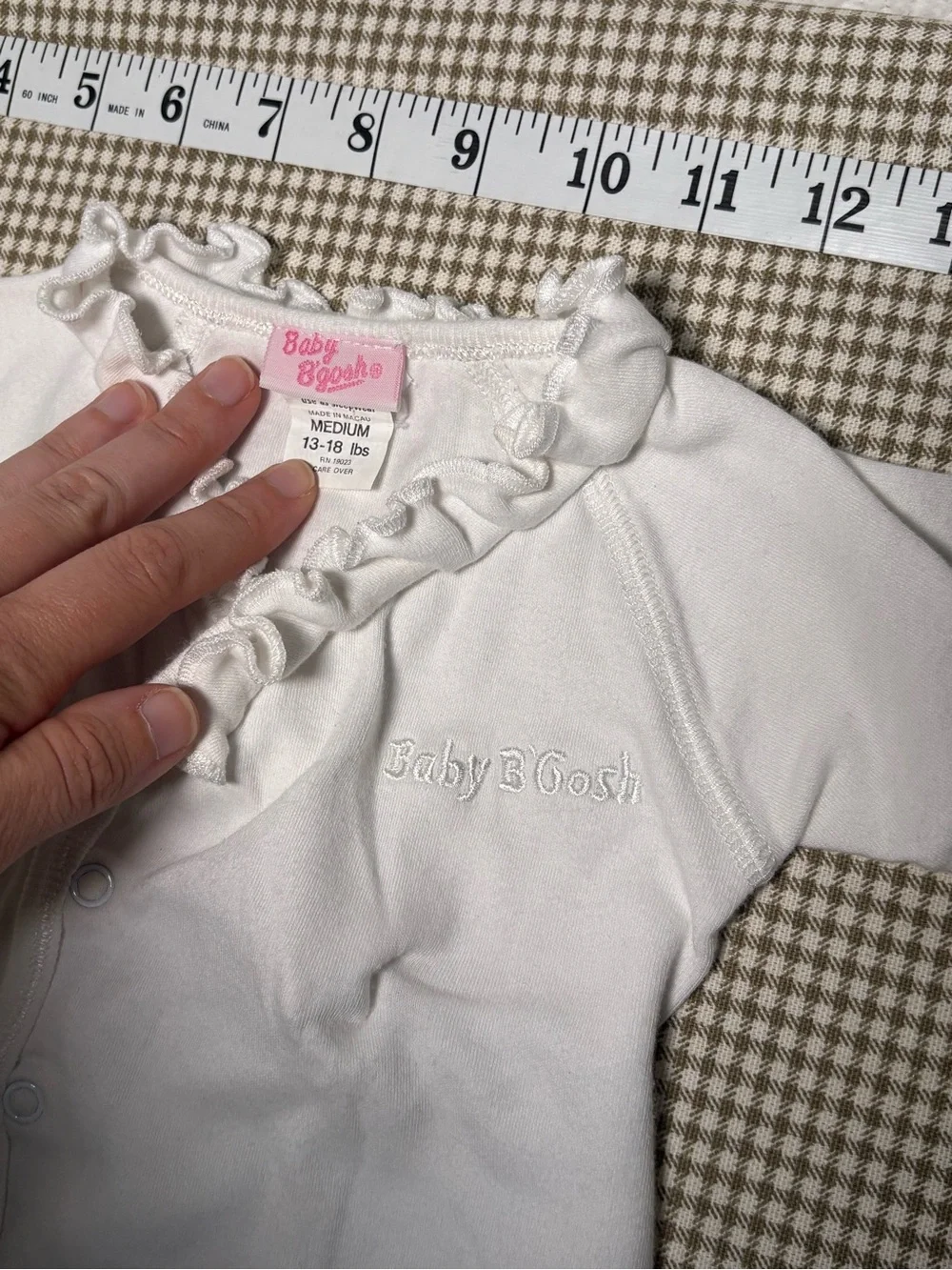 Baby B’gosh White Ruffle Snap Wrap Shirt | Estimated 0–3 Months